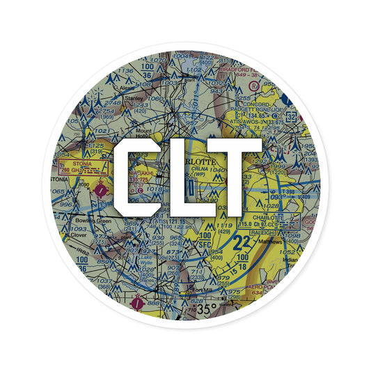 CLT Round Sticker | Charlotte/Douglas International Sticker