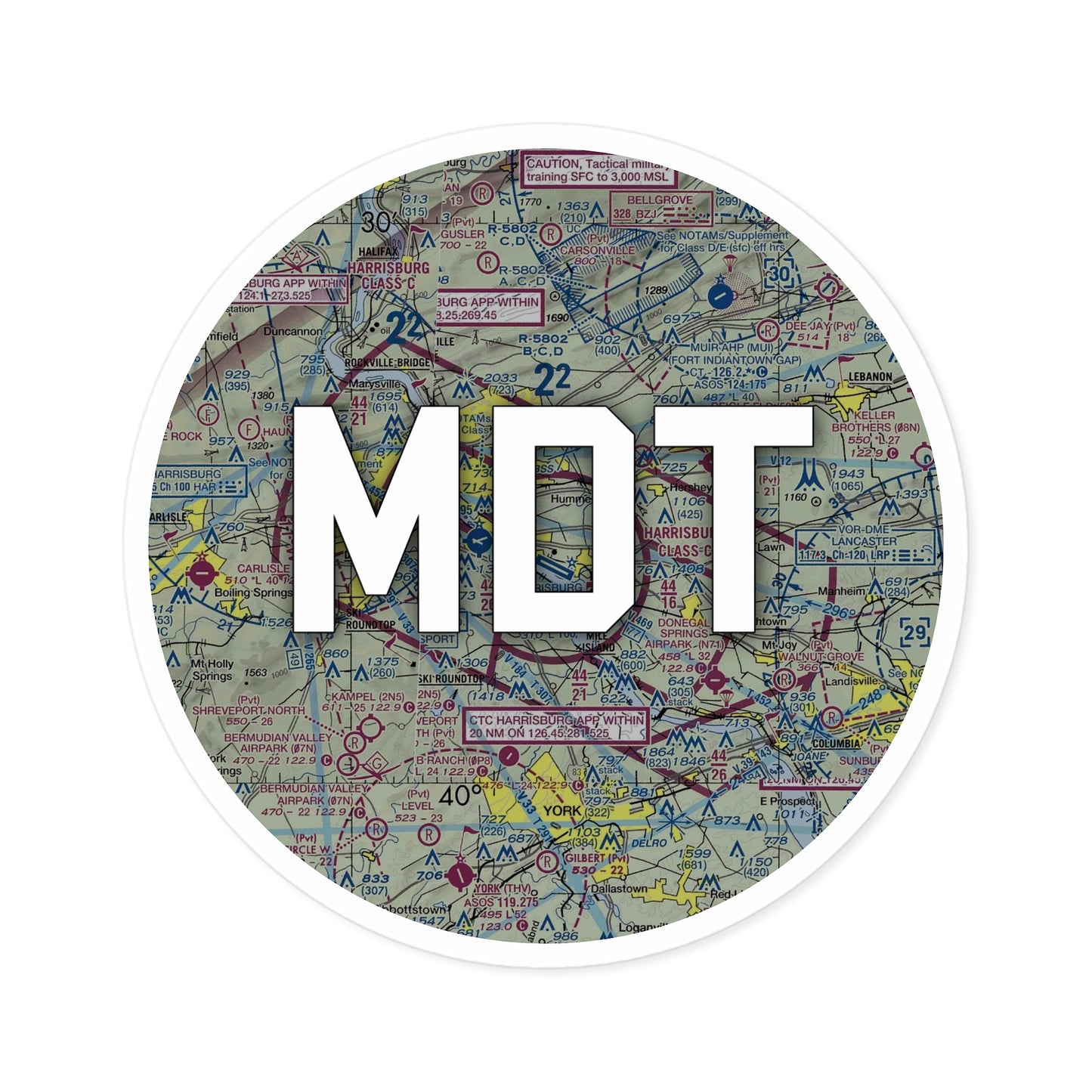 MDT Round Sticker | Harrisburg International Airport Sticker