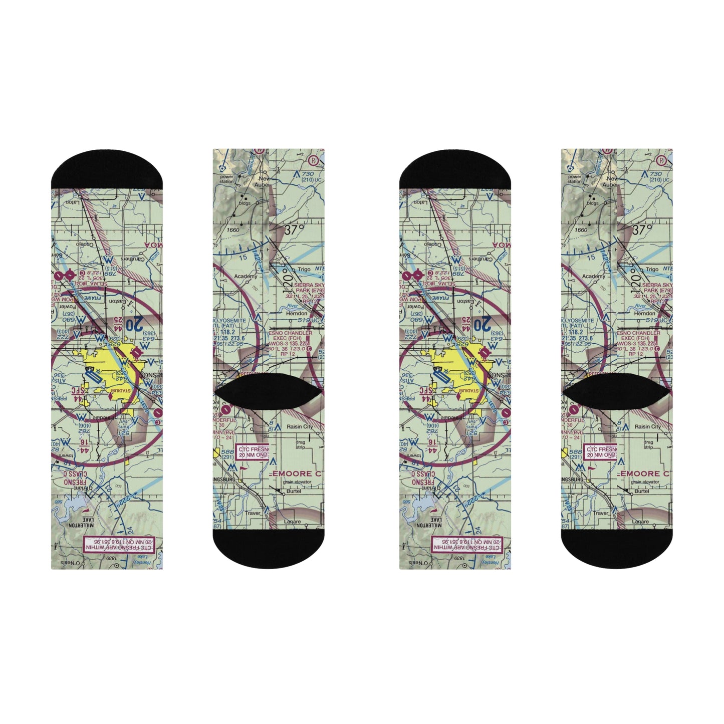 FAT Cushioned Crew Socks | Fresno Yosemite International Airport Socks