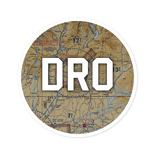 DRO Round Sticker | Durango-La Plata County Airport Sticker