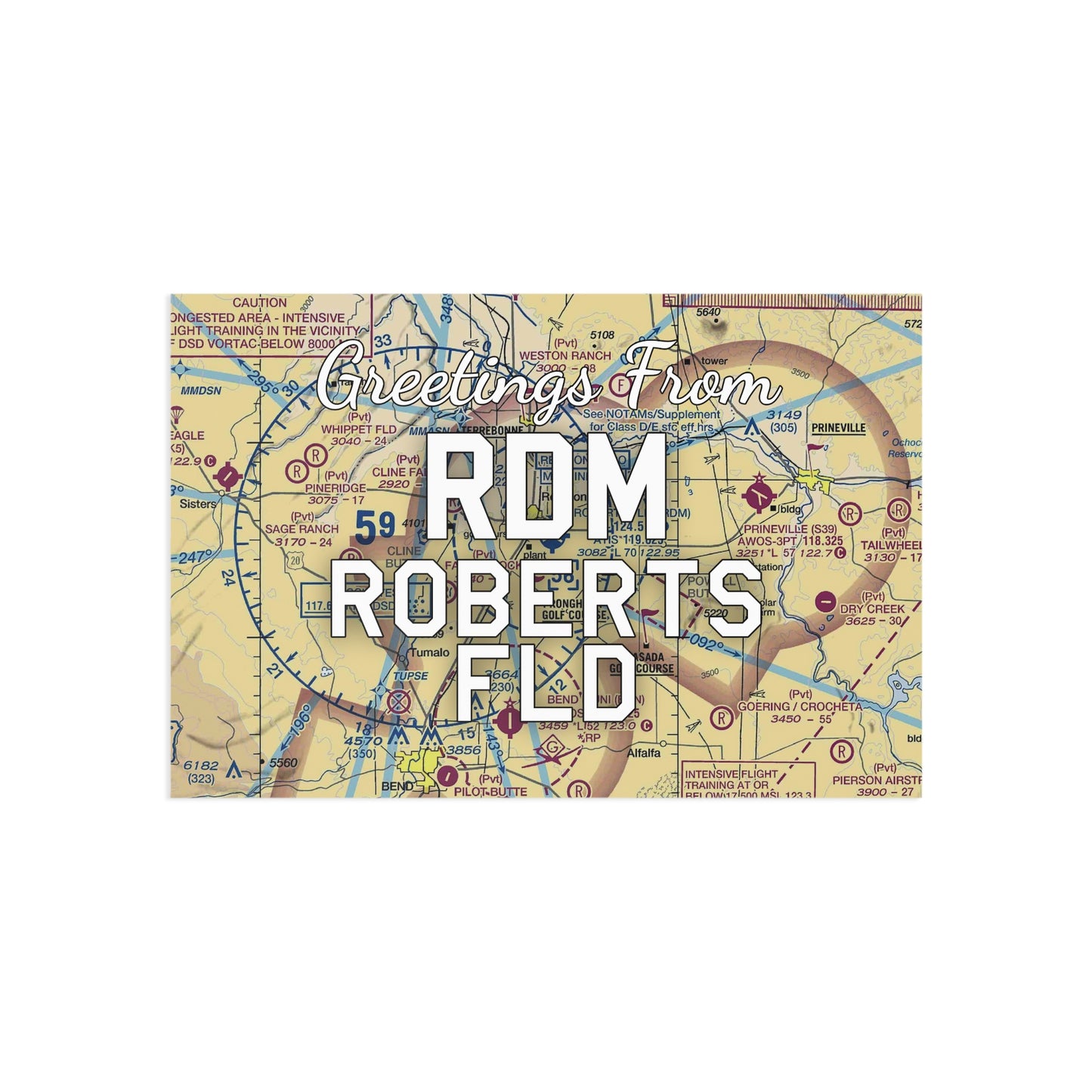 RDM Postcard | Roberts Field Airport Card